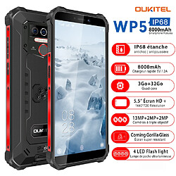 Blackview martphone 4G IP68 Etanche OUKITEL WP5 - 5.5"" Android 9.0 - Batterie 8000mAh -4Go + 32 Go Incassable - Noir