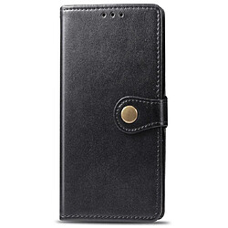 Wewoo Housse Coque Étui en cuir de protection pour téléphone portable avec boucle de couleur unie rétro lanière et cadre photo et fente carte et portefeuille et fonction de support Huawei P Smart Z noir pas cher