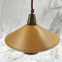 Acheter Abat-jour En Cuir Fanshaped Light Cover Amovible Antipoussière Brun Clair