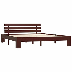 Maison Chic Lit adulte - Lit simple Cadre de lit,Structure du lit Contemporain Marron foncé Bois de pin massif 160 x 200 cm -MN82216