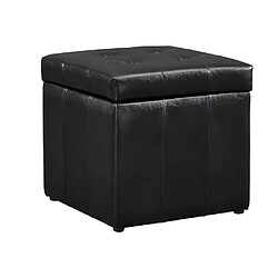 Avis Vente-Unique Pouf coffre de rangement SERAFINO en simili - Noir