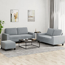 Maison Chic Ensemble de canapés 3 pcs, Canapé droit Sofa pour Salon gris clair tissu -GKD206086