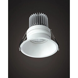 Inspired Downlight Encastré 10.8cm Rond 12W COB LED 3000K, 1020lm, Blanc Mat, Driver Inclus, 3 ans de Garantie