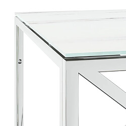 Maison Chic Table basse,Table Console Table d'appoint, Table pour salon 110x45x45 cm acier inoxydable et verre -MN61589 pas cher