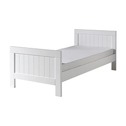 VIPACK Lit 90x200 Sommier Inclus Lewis - Blanc