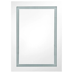 Avis vidaXL Armoire de salle de bain à miroir LED Blanc brillant 50x13x70cm