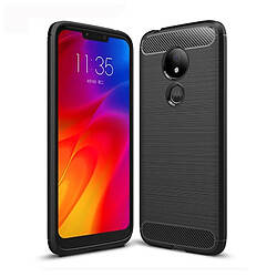 Wewoo Coque en TPU fibre de carbone texturée et brossée pour Motorola Moto G7 Power (Noir)