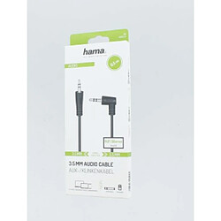 HAMA Câble audio, f. jack mâle 3,5mm 90° - f. jack mâle 3,5 mm,stéréo, 0,5 m