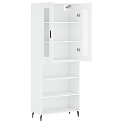 Avis vidaXL Buffet haut Blanc 69,5x34x180 cm Bois d'ingénierie