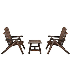 vidaXL Ensemble de salon de jardin 3 pcs bois massif d'épicéa