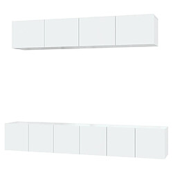 Maison Chic Ensemble de meubles TV 5 pcs | Banc TV Moderne pour salon | Meuble de Rangement - Blanc brillant Bois d'ingénierie -MN77242