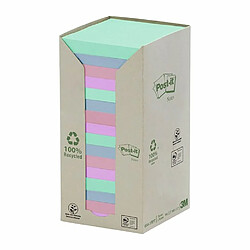 Notes repositionnables couleurs recyclées Post-It 76 x 76 mm - bloc de 100 feuilles - Lot de 16