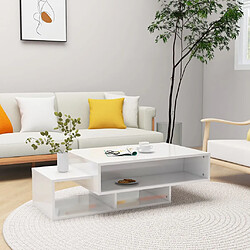 vidaXL Table basse blanc brillant 105x55x32 cm bois d'ingénierie