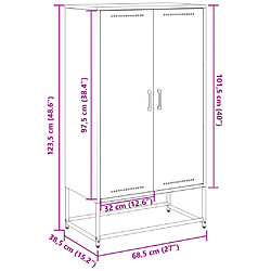 vidaXL Buffet haut vert olive 68,5x38,5x123,5 cm acier pas cher