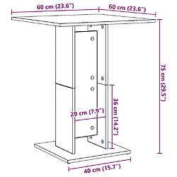 vidaXL Table de bistro Noir 60x60x75 cm Bois d'ingénierie pas cher