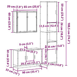 vidaXL Ensemble de meubles de salle de bain 3 pcs Chêne marron pas cher