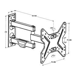 Helloshop26 Support mural TV 17 - 42 orientable et inclinable 2508410 pas cher