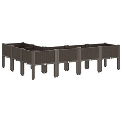 Acheter vidaXL Jardinière avec pieds marron 160x120x42 cm PP