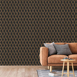 DUTCH WALLCOVERINGS Papier peint Geometric Noir et doré pas cher