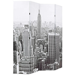 Helloshop26 Paravent séparateur de pièce cloison de séparation décoration meuble pliable 160 cm new york noir et blanc 0802019