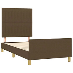 Acheter Maison Chic Cadre/structure de lit avec tête de lit pour adulte - Lit Moderne Chambre Marron foncé 80x200 cm Tissu -MN49713