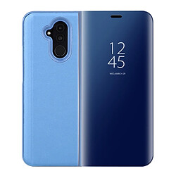 Wewoo Étui en cuir PU avec rabat horizontal Clear View pour Huawei Mate 20 Lite, avec support (Bleu)