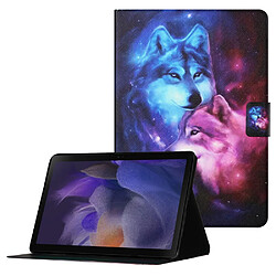 Etui en PU avec support et porte-cartes Loups pour votre Samsung Galaxy Tab A8 (2021) SM-X200/SM-X205