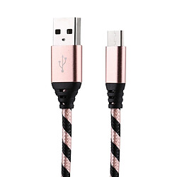 Wewoo Câble or rose pour Samsung Galaxy S8 et S8 + / LG G6 / Huawei P10 P10 Plus / Oneplus 5 / Xiaomi Mi6 Max 2 autres Smartphones 1m USB à USB-C / Type-C Nylon Weave de synchronisation de données de style