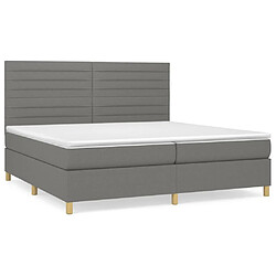 Maison Chic Lit Adulte - Lit simple Lit à sommier tapissier avec matelas moelleux - Meuble de Chambre - Gris foncé 200x200cm Tissu -MN39320