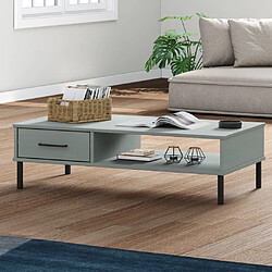 Maison Chic Table basse pour salon | Table à café avec pieds en métal Gris Bois pin massif OSLO -GKD54592