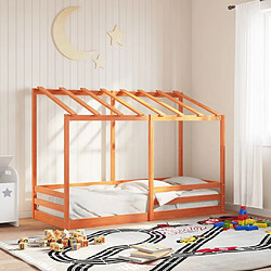 Avis Vidaxl Lit pour enfants et toit cire marron 75x190 cm bois massif pin