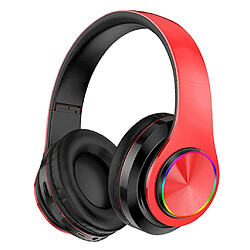 Casque Sport Bluetooth Sans Fil Casque Rechargeable FM TF Rouge + Noir pas cher