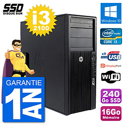 PC Tour HP Z210 Intel Core i3-2100 RAM 16Go SSD 240Go Windows 10 Wifi - Occasion