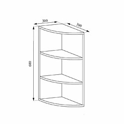 Mpc Étagère D'angle Aspect Béton Marbré Blanc 60 X 30 X 30