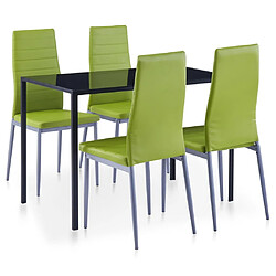 Maison Chic Salon de jardin de salle à manger 5 pcs,Table et Chaises d'extérieur,Mobilier de jardin Vert -MN32514