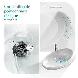 Acheter EMKE Vasque à Poser en céramique, Lavabo ovale en céramique, blanc brillant - 60 x 45 x 14,5 cm