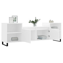 Avis vidaXL Meuble TV Blanc 160x35x55 cm Bois d'ingénierie