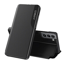 Ozzzo eco cuir view coque etui elegant avec rabatterie et fonction de support pour samsung galaxy s22 + (s22 plus) noir