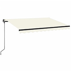 Maison Chic Auvent manuel rétractable,Store manuel de porte avec LED 350x250 cm Crème -GKD13824