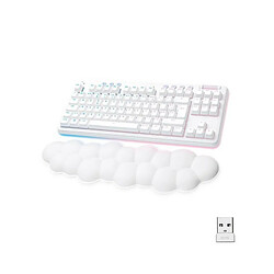 Logitech G - Clavier Gaming - G715 Mécanique Sans Fil Linéaire (GX Red) avec Repose-Poignet - White Mist - Occasion