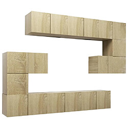 vidaXL Ensemble de meubles TV 10 pcs Chêne sonoma Bois d'ingénierie