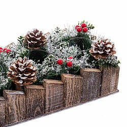 Avis BigBuy Christmas Bougeoirs de Noël Blanc Rouge Vert Naturel Bois Verre Plastique 30 x 15 cm