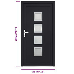 vidaXL Porte d'entrée anthracite 108x200 cm PVC pas cher