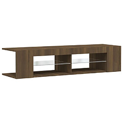 Avis Maison Chic Meubles TV avec lumières LED - Banc TV pour salon chêne marron 135x39x30 cm -MN96531