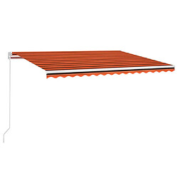 Maison Chic Auvent automatique | Store banne extérieur | Marquise capteur de vent/LED 450x300 cm Orange marron -MN27485