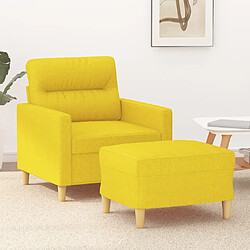 Maison Chic Fauteuil et repose-pieds,Fauteuil luxe pour relax Jaune clair 60 cm Tissu -MN27945