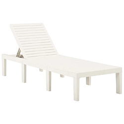 Maison Chic Chaise longue | Transat Bain de soleil plastique blanc -GKD88912