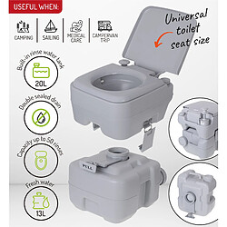 Acheter Toilette Portable Chimique pour Adultes 20L Camper, Camping, Auto Caravane WC, , Gris, Camry, CR1035