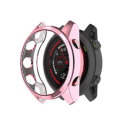 Coque en TPU Cadre de galvanoplastie antichoc rose pour votre Garmin Forerunner 745