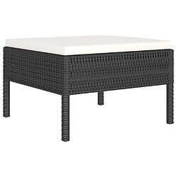 Maison Chic Salon de jardin 6 pcs + coussins - Mobilier/Meubles de jardin - Table et chaises d'extérieur Résine tressée Noir -MN17182 pas cher